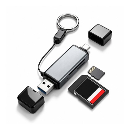 High-Speed 4-in-1 Dual Port OTG Card Reader