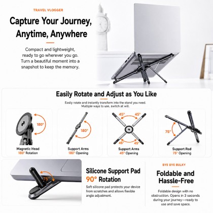 Premium 4-in-1 Foldable Magnetic Aluminum Stand