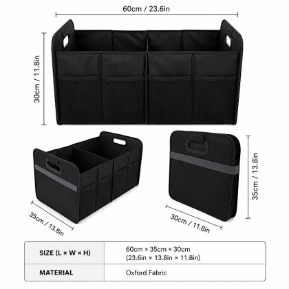 Heavy-Duty Foldable Oxford Trunk Organizer