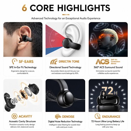 Premium Open-Ear Clip-On True Wireless Earbuds