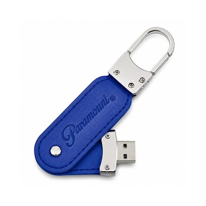 Premium PU Leather Swivel USB Flash Drive Keychain