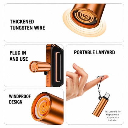 Premium Type-C Plug-in Flameless Mini Lighter