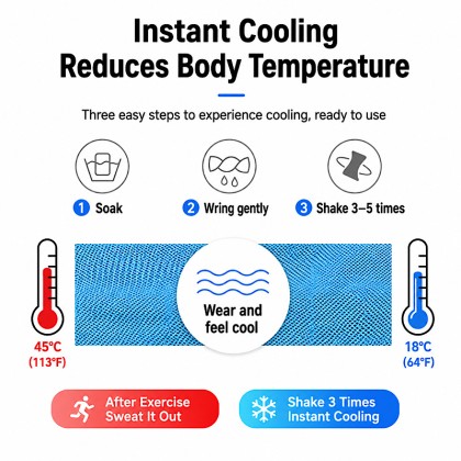 Premium Instant Cooling Sports Towel with Breathable Case