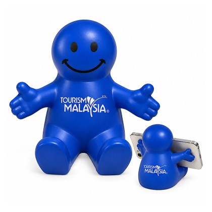 Dual-Function Smiley PU Stress Ball & Phone Holde