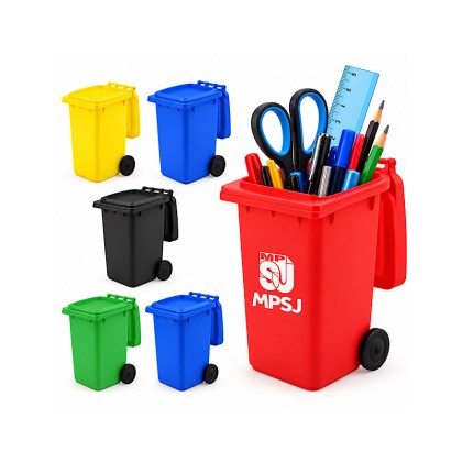 Creative Miniature Wheelie Bin Desk Organizer & Pen Holder