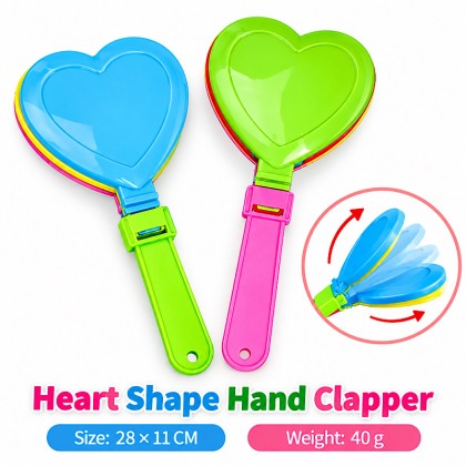 Heart-Shaped Plastic Event Hand Clapper Noisemaker