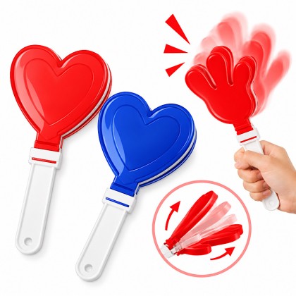 Heart-Shaped Plastic Event Hand Clapper Noisemaker
