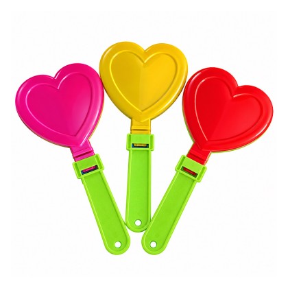 Heart-Shaped Plastic Event Hand Clapper Noisemaker