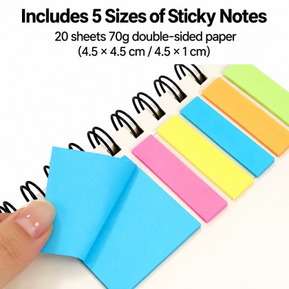 Multifunctional Spiral Notebook with Sticky Notes & Pen