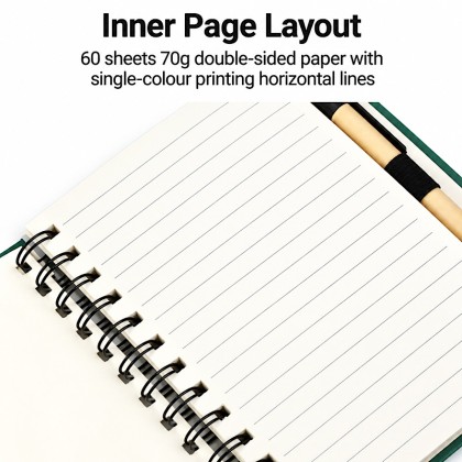 Multifunctional Spiral Notebook with Sticky Notes & Pen
