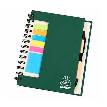 Multifunctional Spiral Notebook with Sticky Notes & Pen