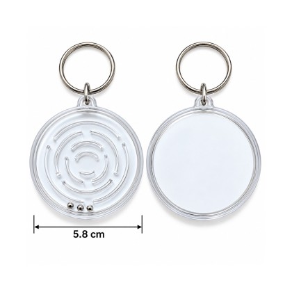 Custom Round Puzzle Maze Keychain