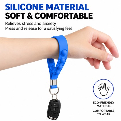 Silicone Fidget Pop-It Lanyard & Keychain
