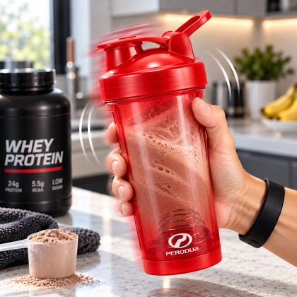 Custom 2026 PC Protein Shaker Bottle with Stainless Steel Whisk Ball