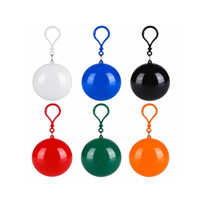 Portable Disposable Raincoat Ball Keychain