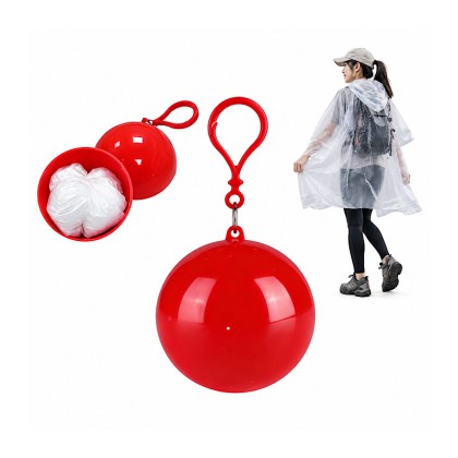 Portable Disposable Raincoat Ball Keychain