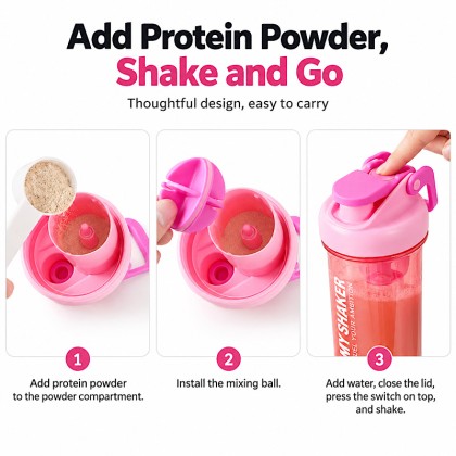 700ml Sports Protein Shaker Bottle with Phone Stand Lid