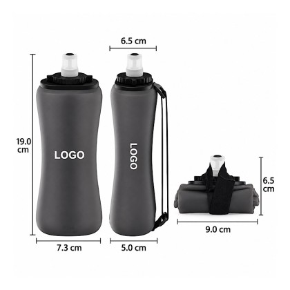 350ml Soft Silicone Running Water Bottle
