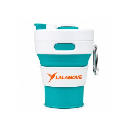 Collapsible Silicone Travel Cup with Straw