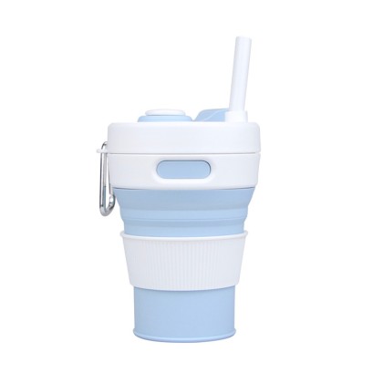 Collapsible Silicone Travel Cup with Straw