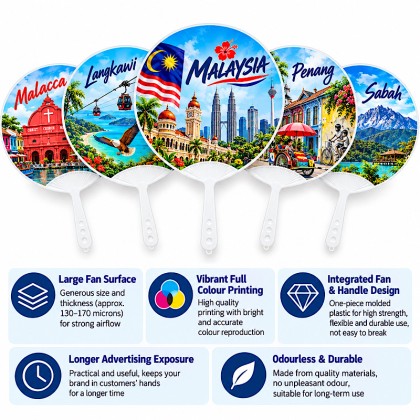 Custom Round Hand Fan with Full Colour Printing